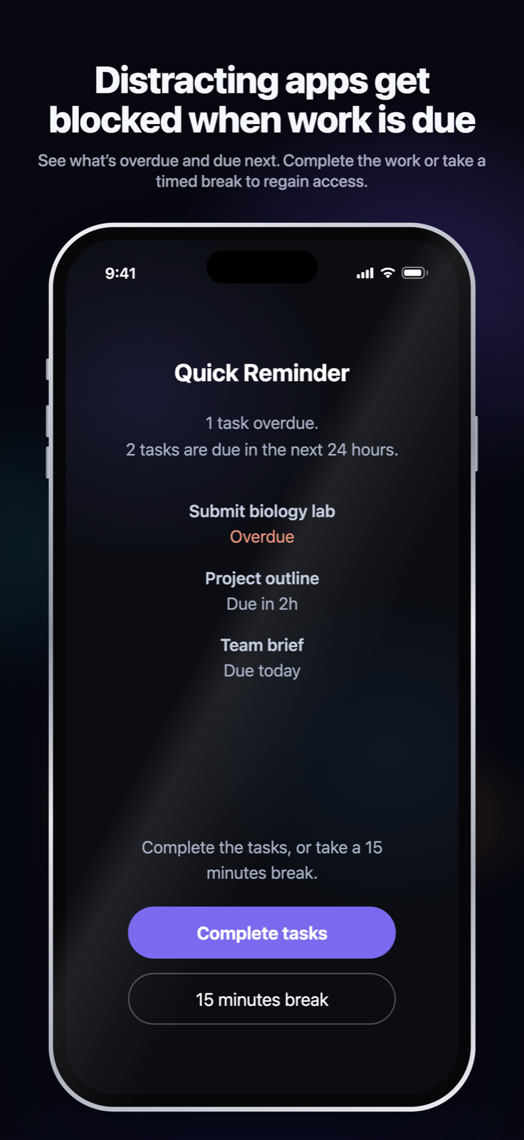 Actual Nonlate iOS blocker screen